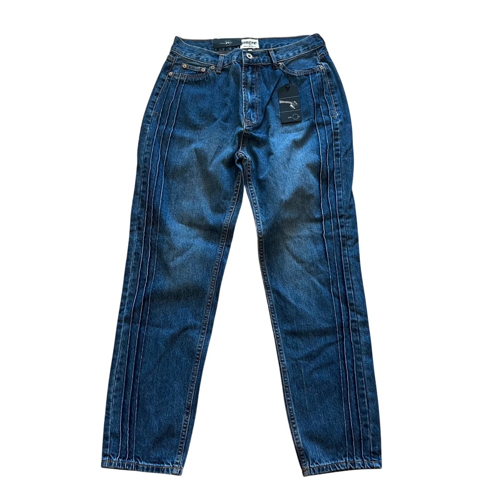 Umgee Jeans Company Blue Mom Jeans Pintuck Pleat High Waist Size‎ 29 NEW